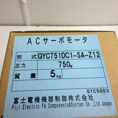 Fuji AC servo moter GYC751DC1-SA-Z12  750 W 5 KG