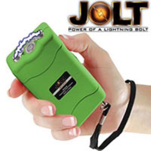 JOLT 35,000,000 Mini Rechargeable Pocket POLICE Stun Gun Green w/ LED Light