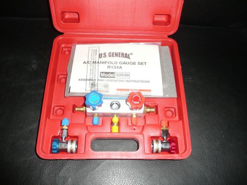 New u.s. general a/c manifold gauge set complete diagnostic &amp; set r134a etc. for sale