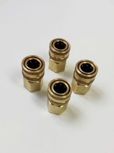 Lot of 4 Brass Pressure Washer Quick Connect Fittings 1/2&#034;