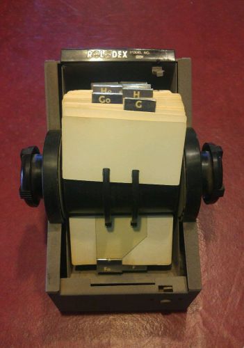 Vintage Rolodex Model 2254 Filing Metal Roll Top Index Gray Very Good Condition