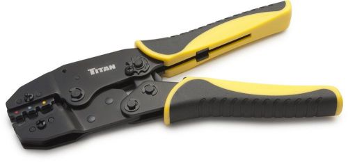 Titan 11477 Ratcheting Wire Terminal Crimper Comfortable Grip &amp; Strong Steel Jaw