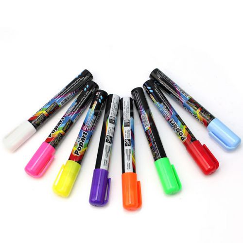 8 colors highlighter fluorescent wet liquid chalk neon marker pen pack dry erase for sale