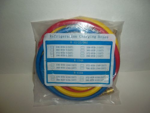 Refrigeration Charging Hoses Set Of 3 Blue Red Yellow R-12/22/502 R-134A R-410A