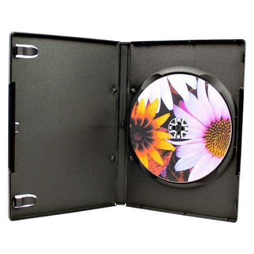 100-pk generic black single 14mm cd dvd storage case holder box + plastic wrap for sale