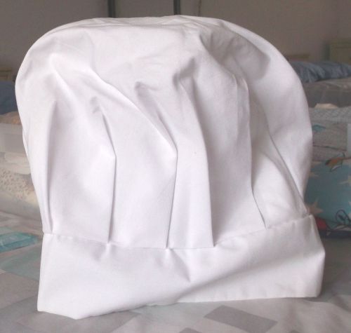 Chef&#039;s Hat White One Size Cloth Velcro Closure Polyester/Cotton 84745