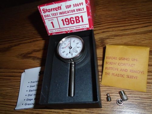 NOS Never Used Starrett No. 196B1 Dial Test Indicator Machinist Tool