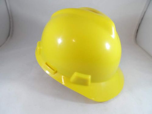 Msa safety works 818068 hard hat, yellow free priority mail fast size 6 1/2 - 8 for sale