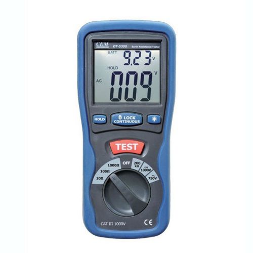 Dt-5300 digital earth ground resistance tester ohm dc ac volt meter new w/ case for sale