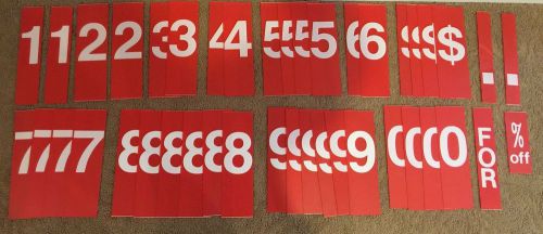 Lot 43 Red Marquee Flexible Flex Sign Numbers 11.25&#034; Craft Menu Ads Price Store