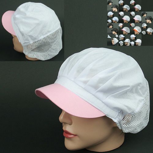 COOK half Mesh pink WHITE chef catering baker Kitchen factory worker Cap Hat