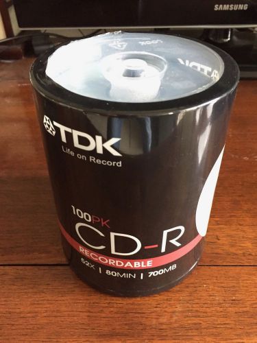 Tdk 52x cdr 80 minute / 700mb 100 pack spindle - brand new! for sale