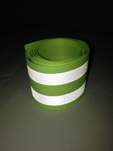 Reflective tape sew on lime green silver 2-in. x 1 yd  night safety halloween for sale