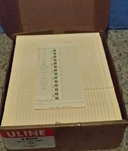 Uline Weekly Payroll Time Cards, 1 Side, Manila, 1000/Bx, 4&#034; x 9&#034;, FREE SHIPPING