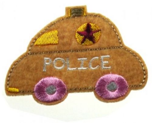 Patch Embroidered Iron On Police Car Applique - For Jeans Backpack Vest Cap --