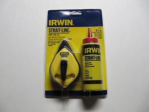 New sealed irwin strait-line 100&#039; chalk reel &amp; chalk combo standard red for sale