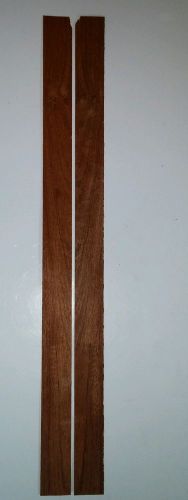2 consecutive pieces of raw maidou Asian padauk wood veneer 25 3/4&#034; x 1 3/8&#034; ea