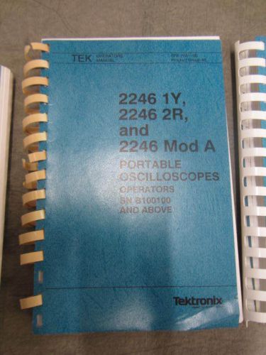 Tektronix 2246 1Y 2R Mod A Portable Oscilloscope Operator&#039;s Manual