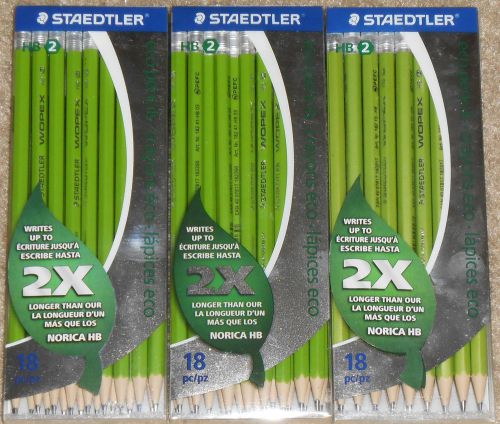 Lot of 3 - Staedtler Wopex Eco Pencils HB 2 - Pack of 18 (54 total)