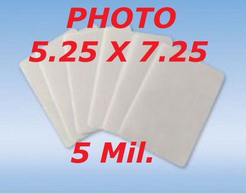 5 mil laminating pouches film sheets photo 5.25 x 7.25  100- pack for sale