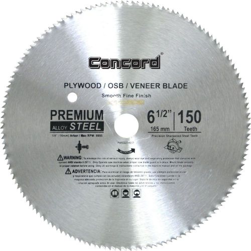 Concord Blades PLY0650T150HP 6-1/2-Inch 150 Teeth Plywood Steel Saw Blade