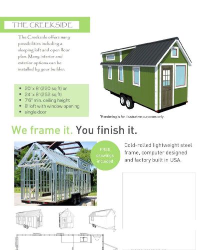 Tiny house starter kit with 8 x 24 with custom trailer completely pre engineered for sale