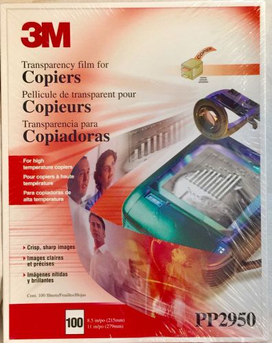 3M Transparency Film PP2950 For Copiers 100 Sheets 8.5 x 11, NEW, Free Shipping