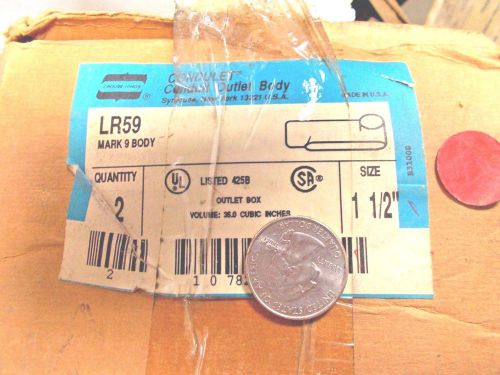 Crouse-Hinds LR59 Conduit Outlet Body 1-1/2&#034; Lot of 2
