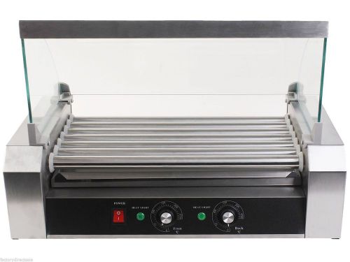 Hot Dog Cooker 7 Roller Grill Commercial 18 Hotdogs Grilling Machine With Cover