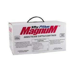 Y-Tex Corporation 1857003 Python Magnum 100 Count Per Box Insecticide Cattle Ear