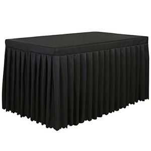 Tina 6&#039; ft Polyester Fitted Tablecloth Table Skirt for Wedding Banquet Trade