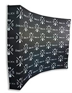 Fabric Pop Up Curved Display, 10’ Width X 8’ Height Trade Show Display Backdrop