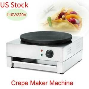 US Ship CE Commercial Electric Single Plate Crepe Machine Snack Machine 110/220V