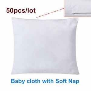 50pcs/lot Plain White Baby cloth Sublimation Blank Pillow Case Cushion Cover