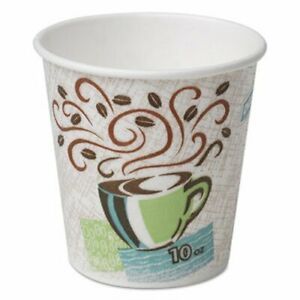 Dixie Hot Cups, Paper, 10oz, Coffee Dreams Design, 1000/Carton (DXE92959)