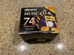 Memorex Recordable Music CD-R 74 Minutes 10pack CDR Blank Compact Disc LOT