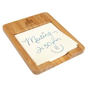 Personalized Bamboo Sticky Note Holder with Sticky Note Pad