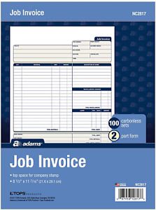 Job Invoice Forms Carbon Copy Carbonless Paper Office Record Keeping Businesses