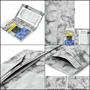 Server Books for Waitress - Marble Texture Leather Waiter Book Server Wallet