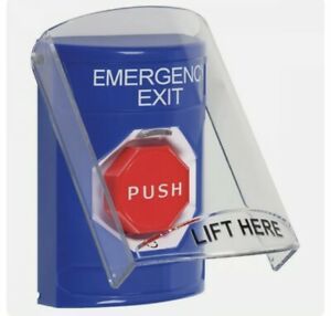 STI SS2429EX-EN Indoor Turn-to-Reset Emergency Exit Stopper Station with Shield