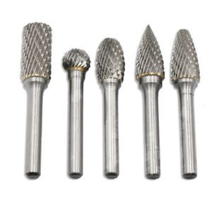 Carbide Rotary Burr Set 12MM Head with Shank Double Cut File for Drill Bits, PG8