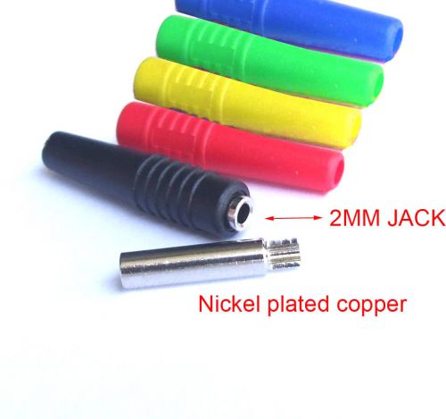 50pcs color soft silicone copper 2mm banana socket for 2.0mm binding post probes for sale