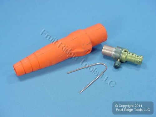 Leviton orange 16 series male detachable cam-type plug 400a 600v crimped 16d28-o for sale