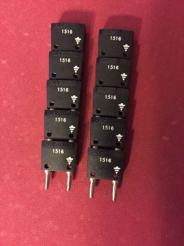 Lot of 10 hh smith 1516 double banana plug with shorting bar, stackable, black for sale
