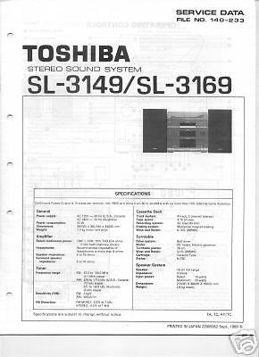 TOSHIBA SL-3149 SL-3169 SERVICE MANUAL FREE USA SHIP
