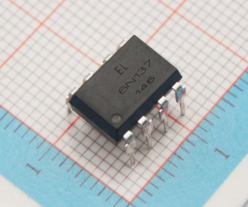 50 pcs el6n137, 8 pin dip high speed 10mbit/s logic gate photocoupler for sale