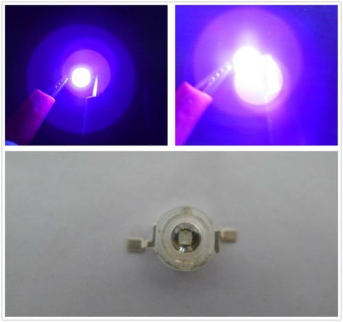 2pcs 3W UV ultraviolet high power LED Lamp 3watt purple Light fin
