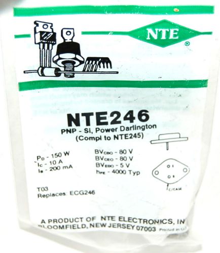 NTE NTE246 PNP - SI POWER DARLINGTON T03 EQUIV to ECG246