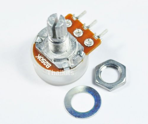 100pcs alpha 250kb/b250k/ 250k linear pot potentiometer 15mm 1/4w volume control for sale