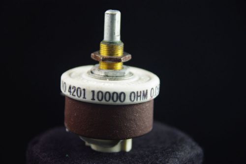 One NOS NIB Ohmite Model H, 10K Ohm, 25 Watt Ceramic Rheostat Potentiometer
